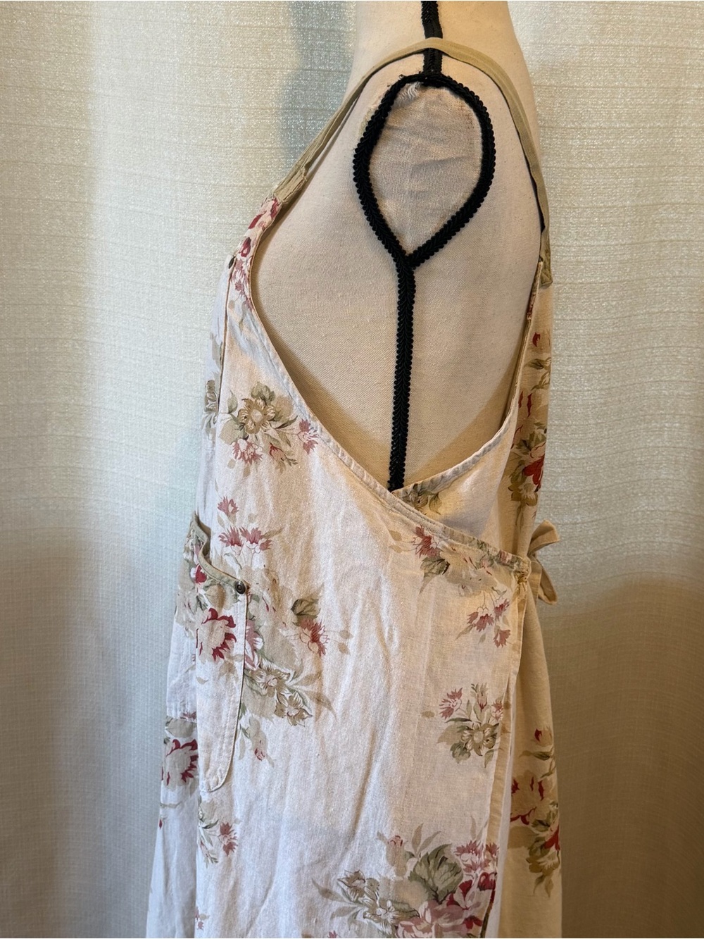 Smith & Hawken Floral Linen-Cotton Cottagecore Maxi Dress Vintage 90s USA Sz S - Picture 4 of 7